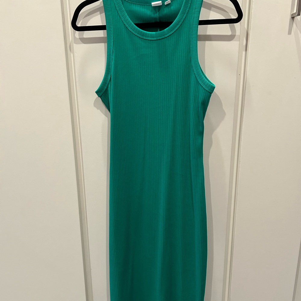 GAP Green Halter Sheath Midi Dress